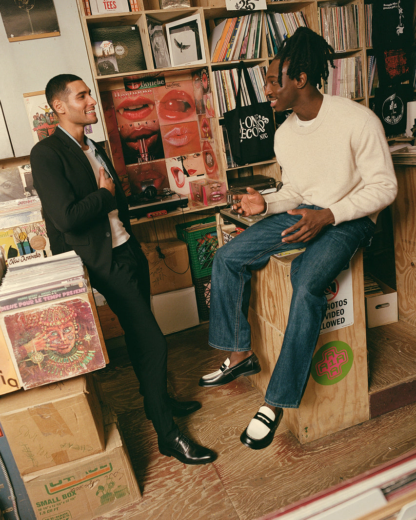 NATAN BLACK/WHITE LEATHER